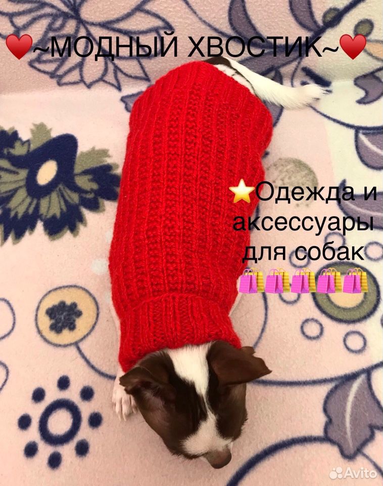 В продаже новая тёплая кофточка для собаки, длина купить на Зозу.ру - фотография № 4