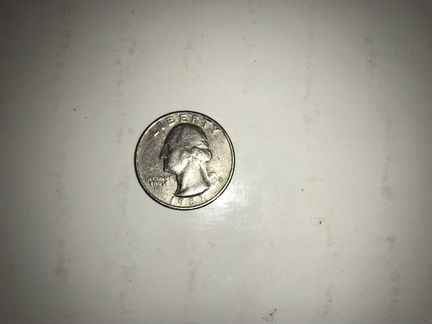 Монета liberty quarter dollar 1987 года