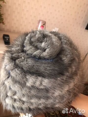 Шапка норковая, вязанная, на подкладе