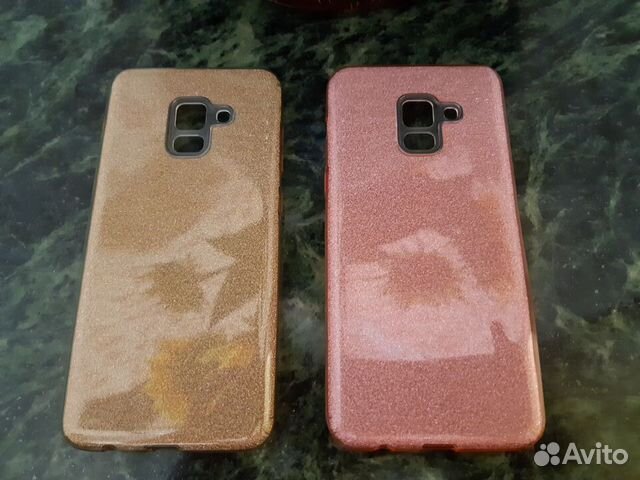 Силиконовый чехол с блестками Samsung Galaxy A8