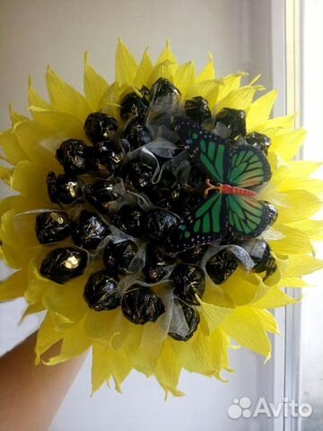 Букет из конфет (Подсолнухи)