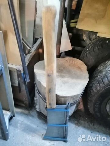 Тесак и колода для рубки мяса (новые)