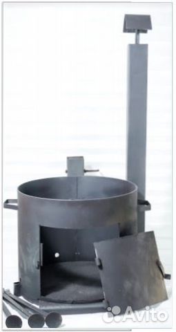 Казан +печь 12л сталь 3мм.Подарок шумовка.Доставка