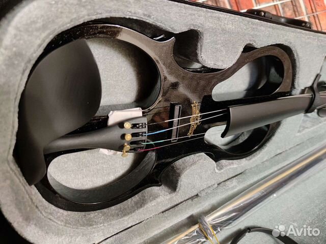 Электроскрипка черная (полный комплект)