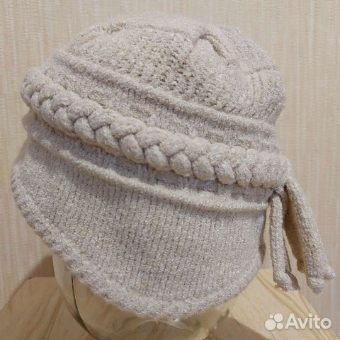 Шапка вязаная женская, р.57