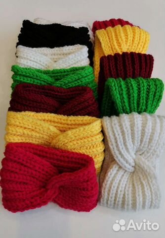 Повязка на голову вязаная