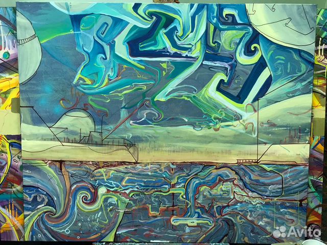 Картина абстракция акрил
