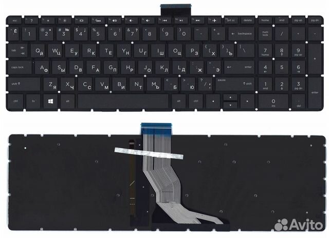 Клавиатура HP 15-BW 250 G6 черная с подсветкой