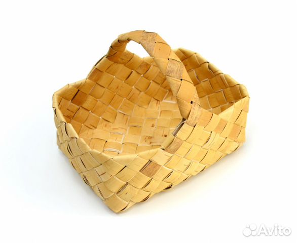 Лукошко плетеное из бересты. Корзинка из бересты