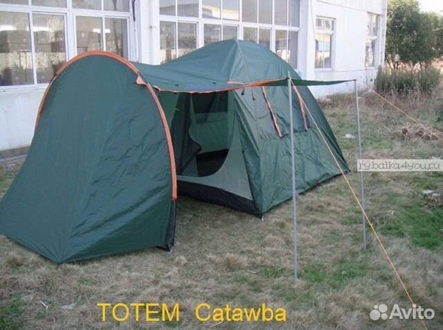 Палатка Catawba 4-х местная зеленая Totem 