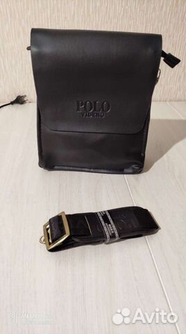 Мужская кожаная сумка через плечо, новая