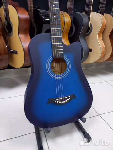 Гитара Акустическая Новая Синяя Матовая