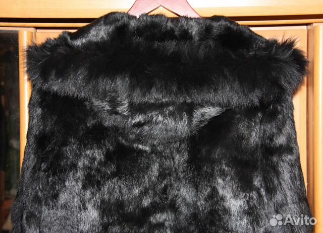 Шуба черная автоледи капюшон песец на молнии