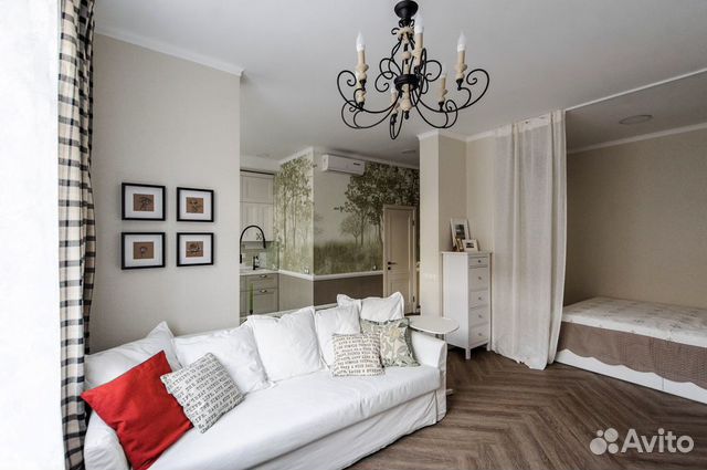 

Квартира-студия, 44 м², 2 кровати