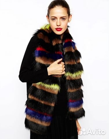 Шарф из искусственного меха цветной ASOS