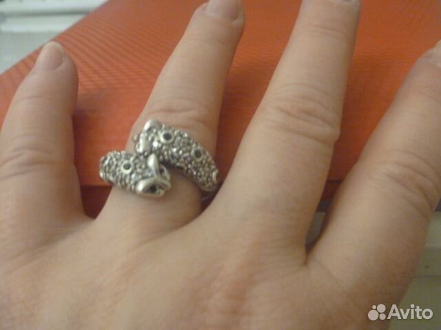 Кольцо двойная пантера серебро 925 Италия Кольцо двойная пантера серебро 925 Италия