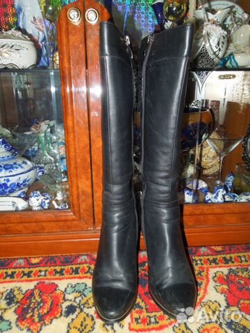 Сапоги зимние черные, натуральная кожа / мех Сапоги зимние черные, натуральная кожа / мех