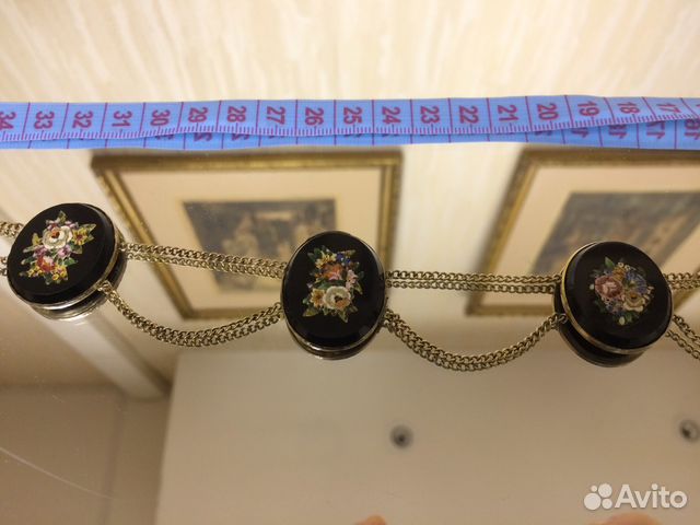 Колье 19 век Микромозаика оникс иалия