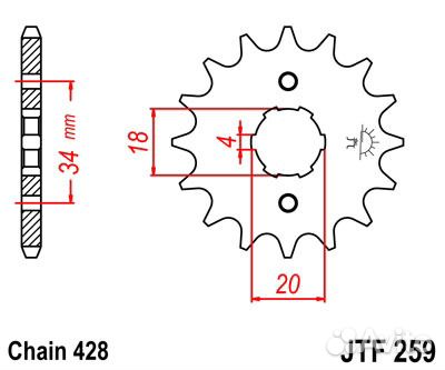 Звезда передняя JT sprockets JTF259.15 Звезда передняя JT sprockets JTF259.15