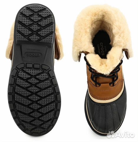 Ботинки Crocs AllCast кожа, натур. и мех до 46 р