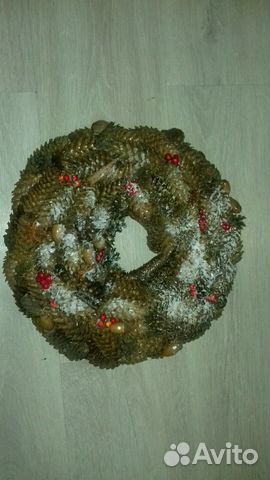 Рождественский и новогодний венок. декор. хендмейд Рождественский и новогодний венок. декор. хендмейд