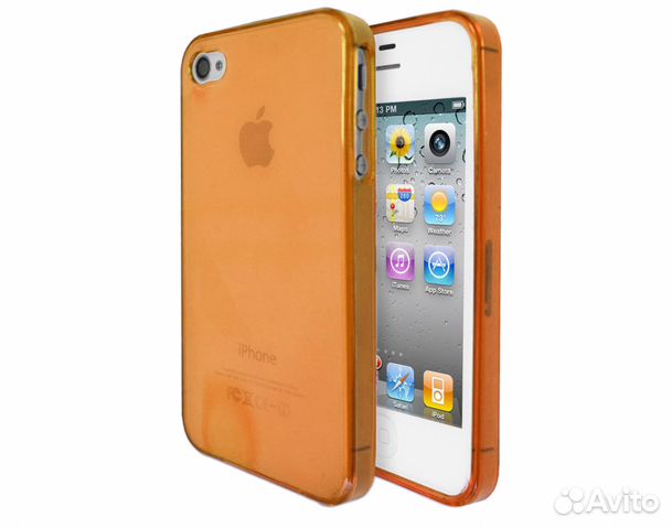 84012373227 Силиконовый чехол iPhone 4/4s, оранжевый
