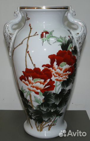 Напольная ваза - китай - фарфор - ручная роспись
