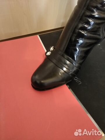 Сапожки кожа-лак, р 38 Сапожки кожа-лак, р 38