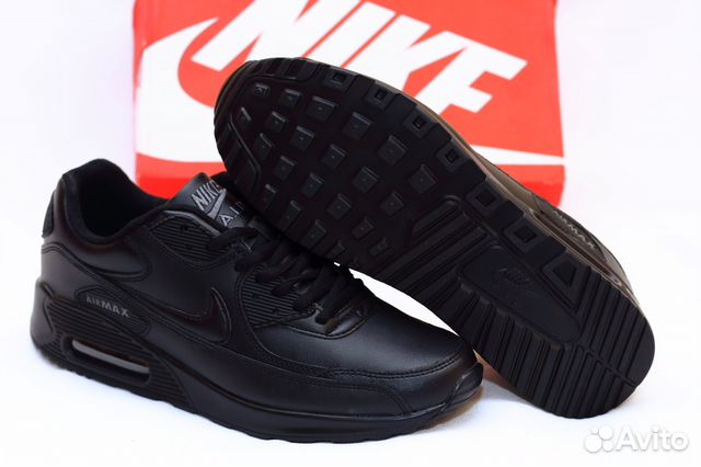 Кроссовки Nike Air Max 90 натур. кожа.черные 41-46 Кроссовки Nike Air Max 90 натур. кожа.черные 41-46