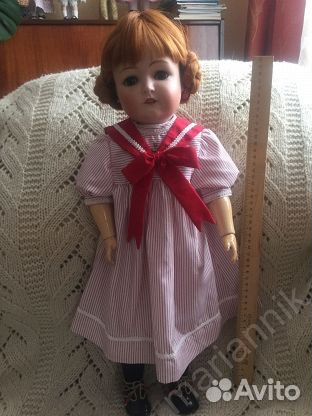 Платье для антикварной куклы на рост 60 см