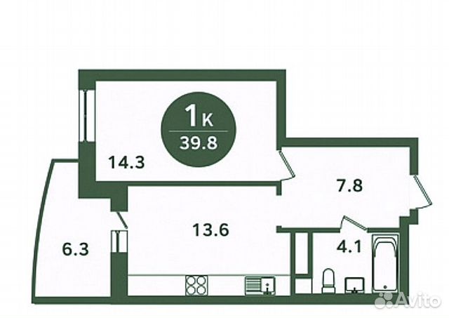 1-к квартира, 40 м², 10/19 эт.