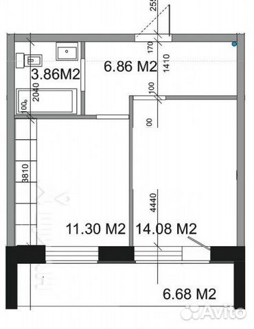 1-к квартира, 36 м², 2/5 эт.