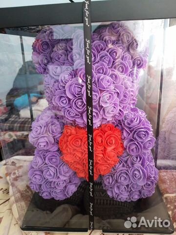 Медведь из роз большой,40 см новый.в упаковке