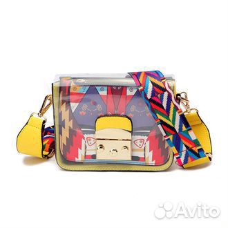 Сумка прозрачная, сумка с разноцветным ремешком