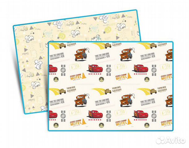 Термоковрик детский Disney тачки, 200х150, новый