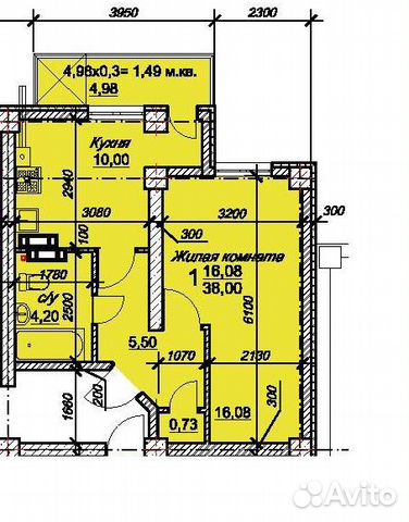 1-к квартира, 38 м², 7/11 эт.