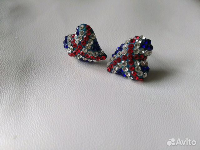 Серьги сердца флаг Серьги сердца флаг
