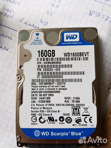 Жёсткий диск Hdd 2.5 для ноутбука 160 Gb