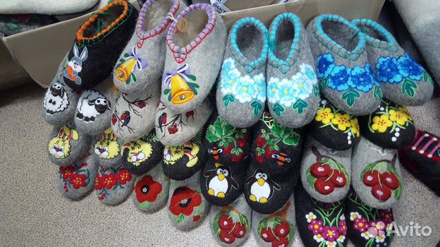 Мужские валяные тапочки