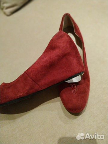 Туфли балетки замшевые натур. р.38 цвет бордо Туфли балетки замшевые натур. р.38 цвет бордо