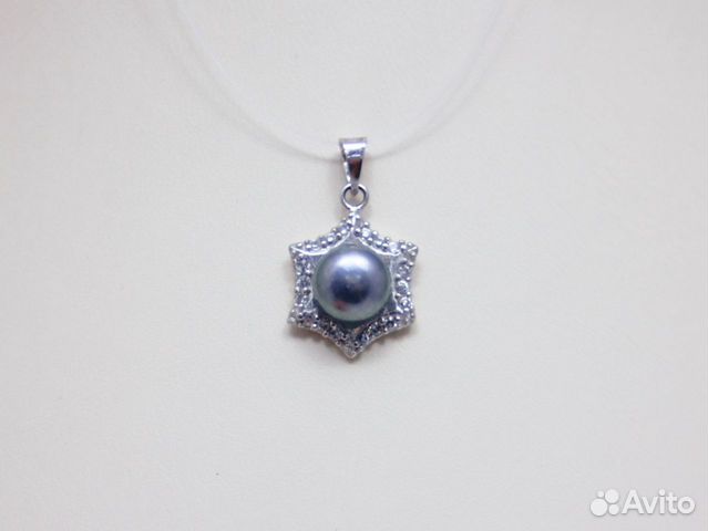Серебряный кулон С жемчугом И цирконом 2,60 грамм