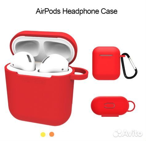 Защитный чехол для кейса Apple Airpods. + Карабин