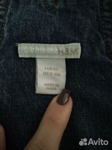 Джинсовый комбинезон H&M 62-68см