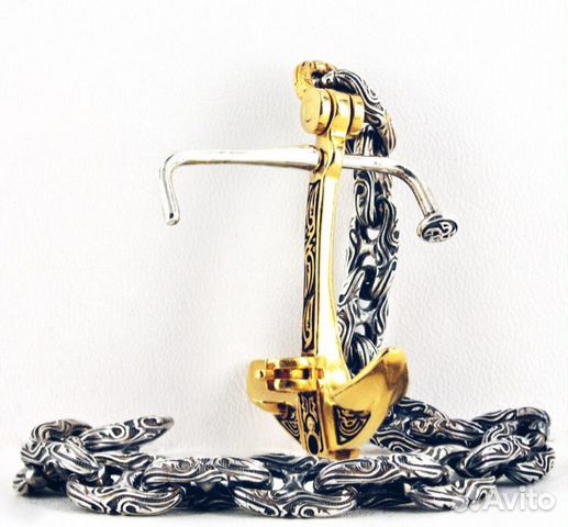 Новый Серебряный Браслет Якорь Новый Серебряный Браслет Якорь