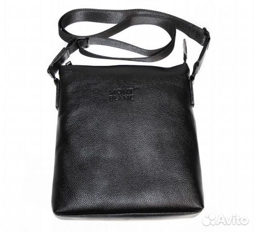 Мужская кожаная сумка Montblanc black планшет 03