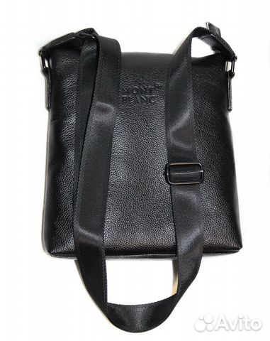 Мужская кожаная сумка Montblanc black планшет 03