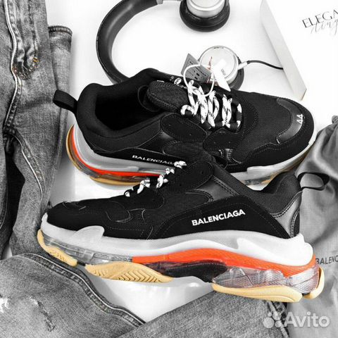 Кроссовки Balenciaga Triple S Clear Sole orange Кроссовки Balenciaga Triple S Clear Sole orange