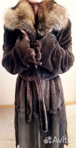 Норковая шуба Elina Греция с воротником из соболя