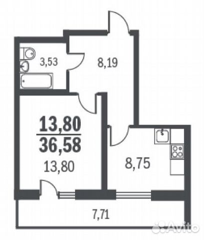 1-к квартира, 35.8 м², 4/24 эт. 1-к квартира, 35.8 м², 4/24 эт.