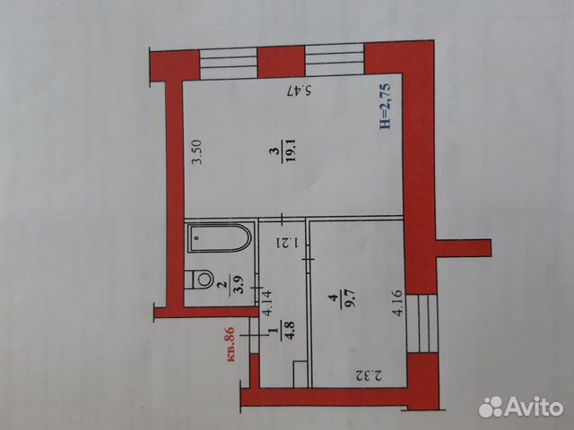 1-к квартира, 37.5 м², 1/5 эт.